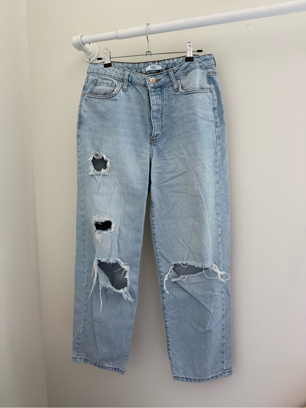 Forever 21 Light Blue Distressed Boyfriend Jeans